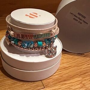 Bomb Party Let’s Make Magic Happen Multi-Color Bracelet Set adorable Whale charm